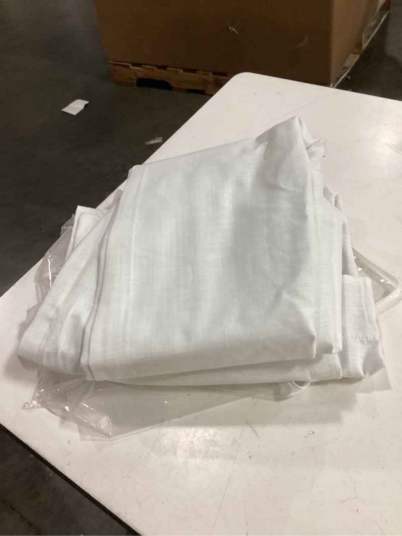 Condition photo showing As Is for blackout white curtains 2 panels,elegant soft sheer curtains for bedroom, 37x84
