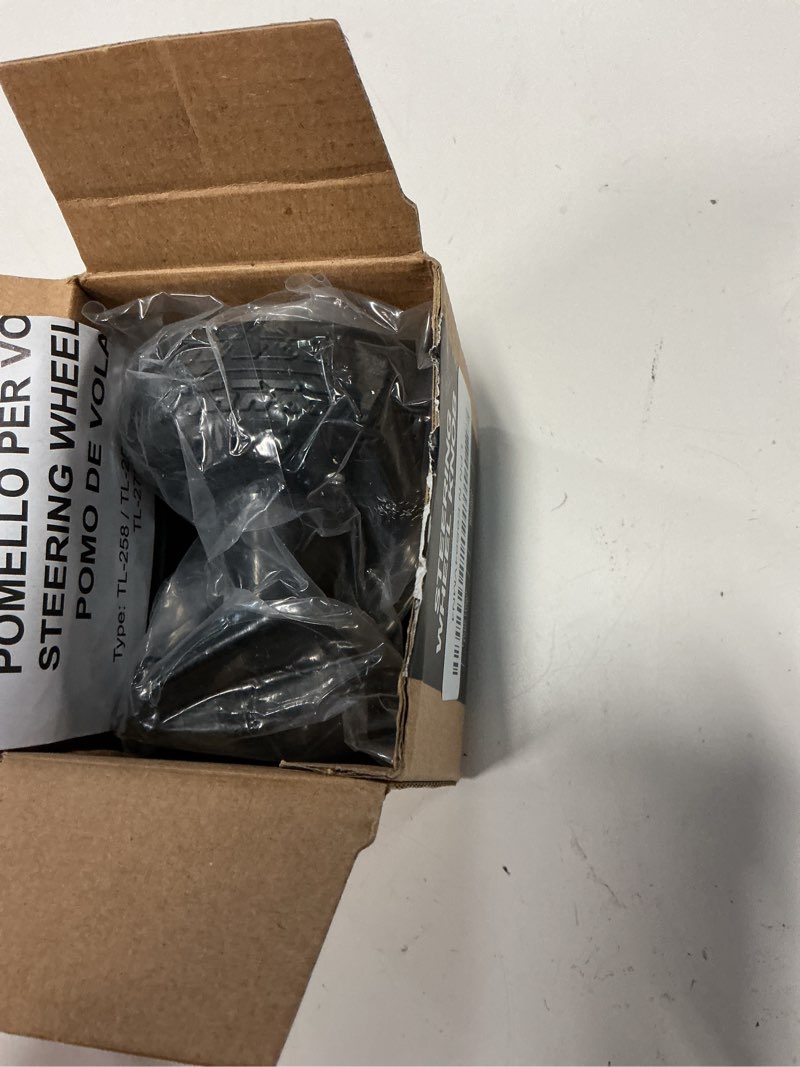 Condition photo showing New/Like New for steering wheel knob xl – stealth black edition, heavy duty no-logo spinner for large wheels (1.42"–1.73"), smooth bearings, comfortable grip for trucks, vans, pickups, suvs, tractors, & forklifts stealth black xl