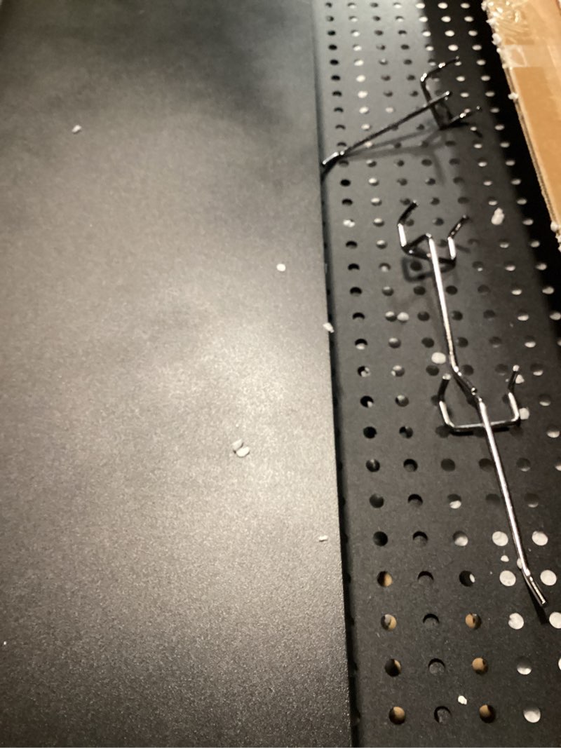 Condition photo showing Good Condition for Clamp on Desk Shelf with Pegboard, Desk Extender Pegboard Workstation, Desktop Bookshelf Storage Shelves for Home Office Dorm, 37.4in (Black)