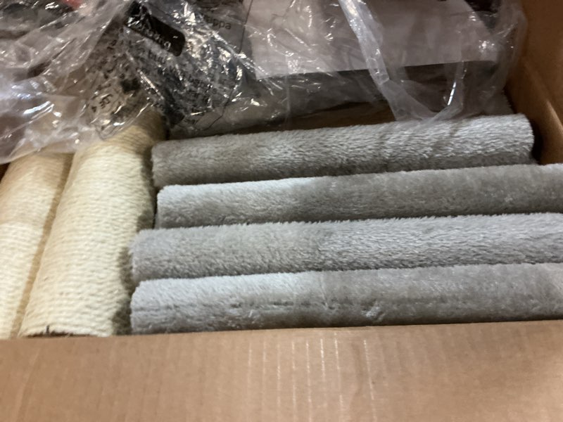 Condition photo showing Good Condition for Feandrea Cat Tree, Small Cat Tower for Indoor Cats, Plush Cat Caves with Perch, Scratching Posts, for Small Spaces, Kittens, Light Gray UPCT005G01 M (17.7"L x 13.8"W x 38.2"H) Light Gray