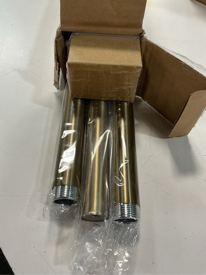 Condition photo showing New/Like New for lootkell warm gold curtain rods for windows 28 to 48 inches adjustable length heavy duty 1" diameter brass window curtain rod with solid metal finials for outdoor farmhouse bedroom kitchen living room warm gold 16"-60"|1 pack