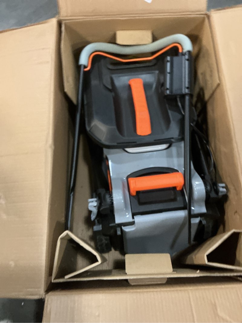 Condition photo showing As Is for Litheli Lawn Mower 18" Electric Self Propelled for Garden Yards, Lightweight Cordless Lawn Mower Brushless with 6-Position Height Adjustment, 2 x 20V 4.0Ah Battery 18" Self-propelled Brushless