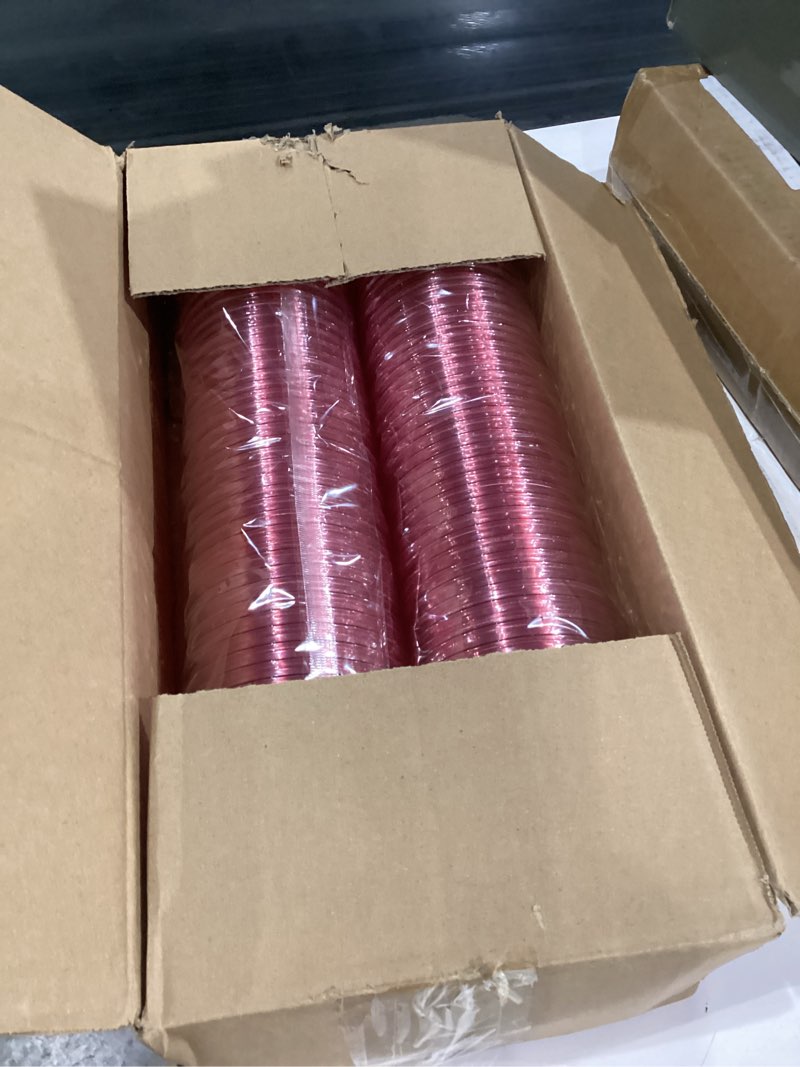 Condition photo showing New/Like New for 200 Pcs Pink Plastic Cups, 12oz Disposable Stemless Wine Glasses for Cocktails, Parties, Weddings, Christmas & Holidays