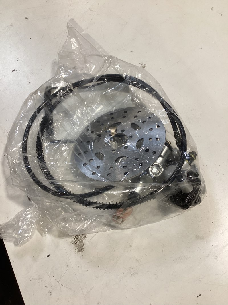 Condition photo showing As Is for waltyotur rear hydraulic brake assembly 1.55m cylinder caliper and disc kit replacement for go kart