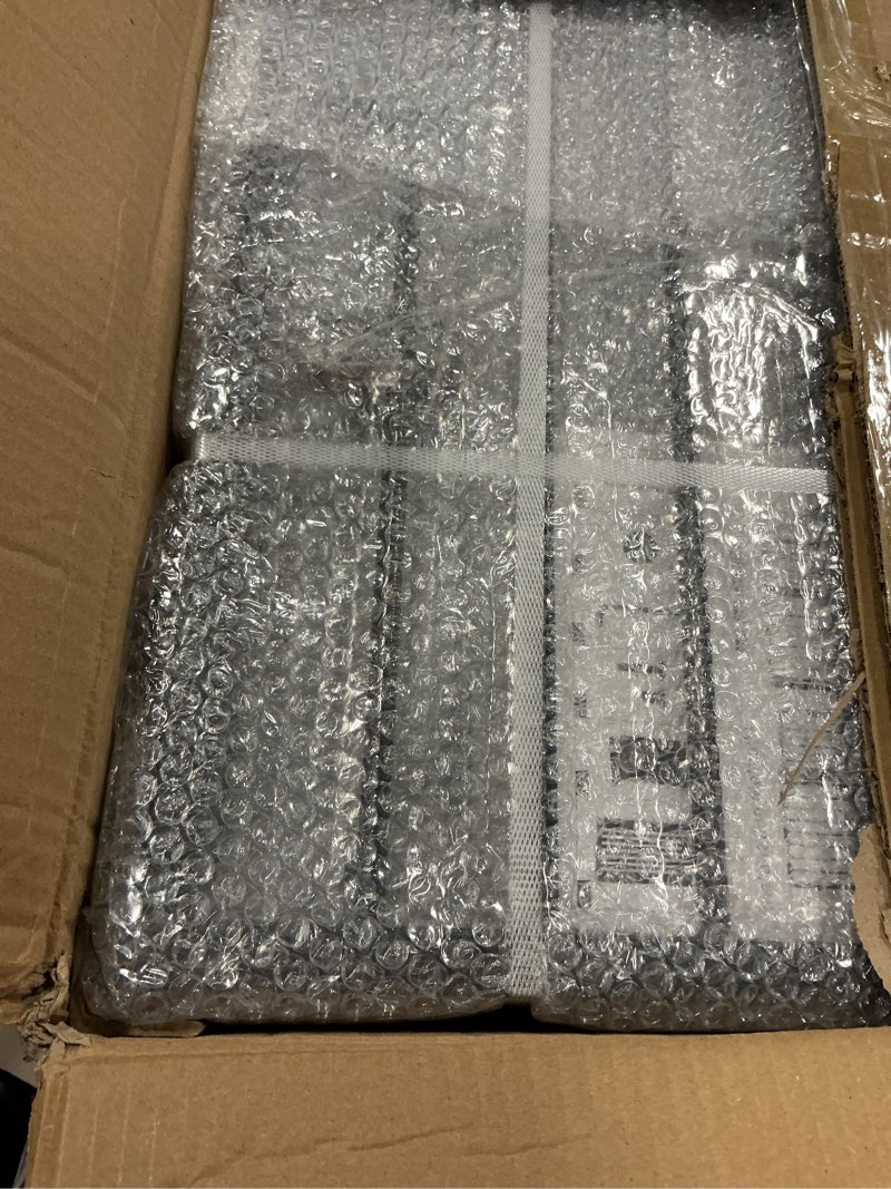 Condition photo showing Good Condition for Metal Freestanding Dog Gate with Door, Extra Wide 81", 31" Height Foldable Dog Gates for Doorways, Tall Pet Fence Indoor Outdoor Pet Gates, 4 Panels Pet Barrier for Stairs Hallways, Black Black 4 Panels with Door - 81"W x 31''H