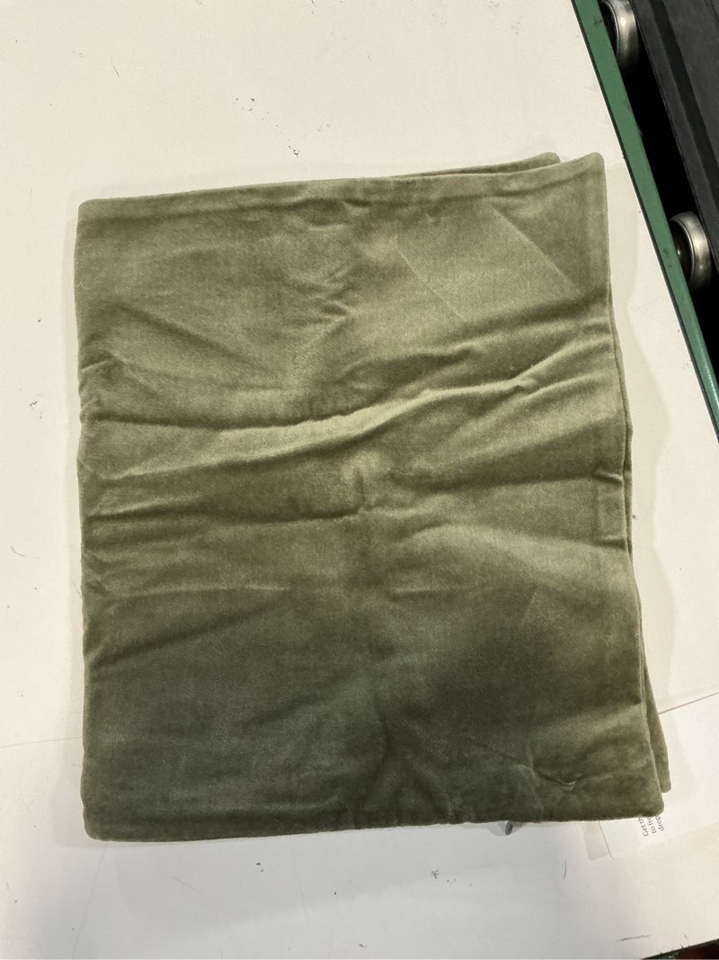Condition photo showing Good Condition for classic cotton velvet pillow cover, 12x20, moss