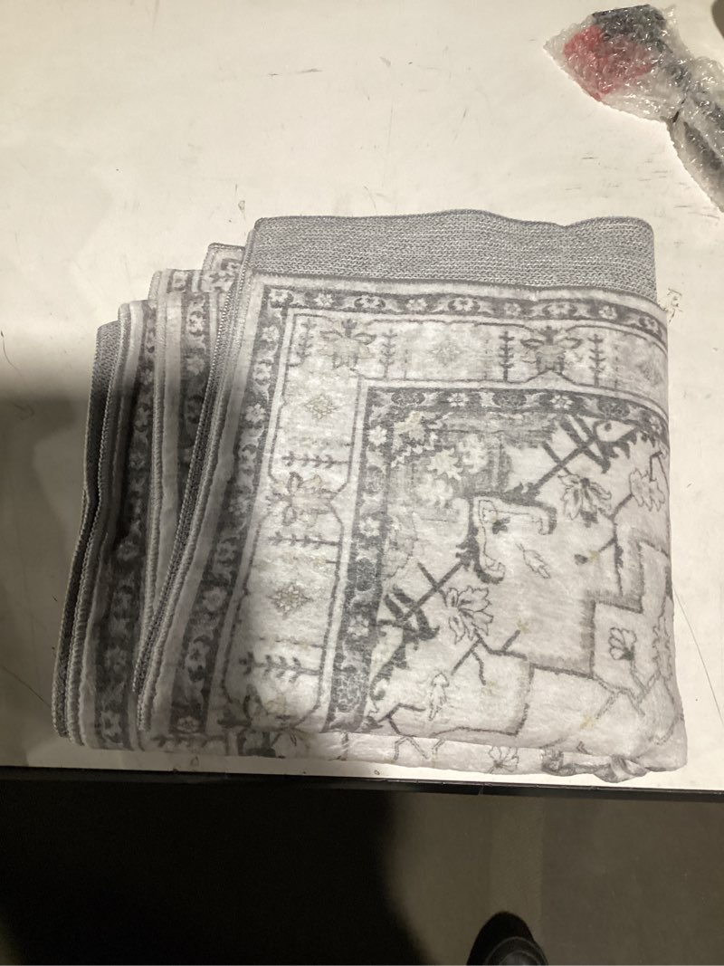 Condition photo showing Good Condition for Madane Runner Rug 2x8, Washable Hallway Runner Rugs, Non-Slip Low-Pile Soft Kitchen Rug Runner Laundry Room Rug, Vintage Throw Entry Foyer Mat for Entrance Living Room (Grey, 2 x 8) Grey 2' x 8' (Runner)