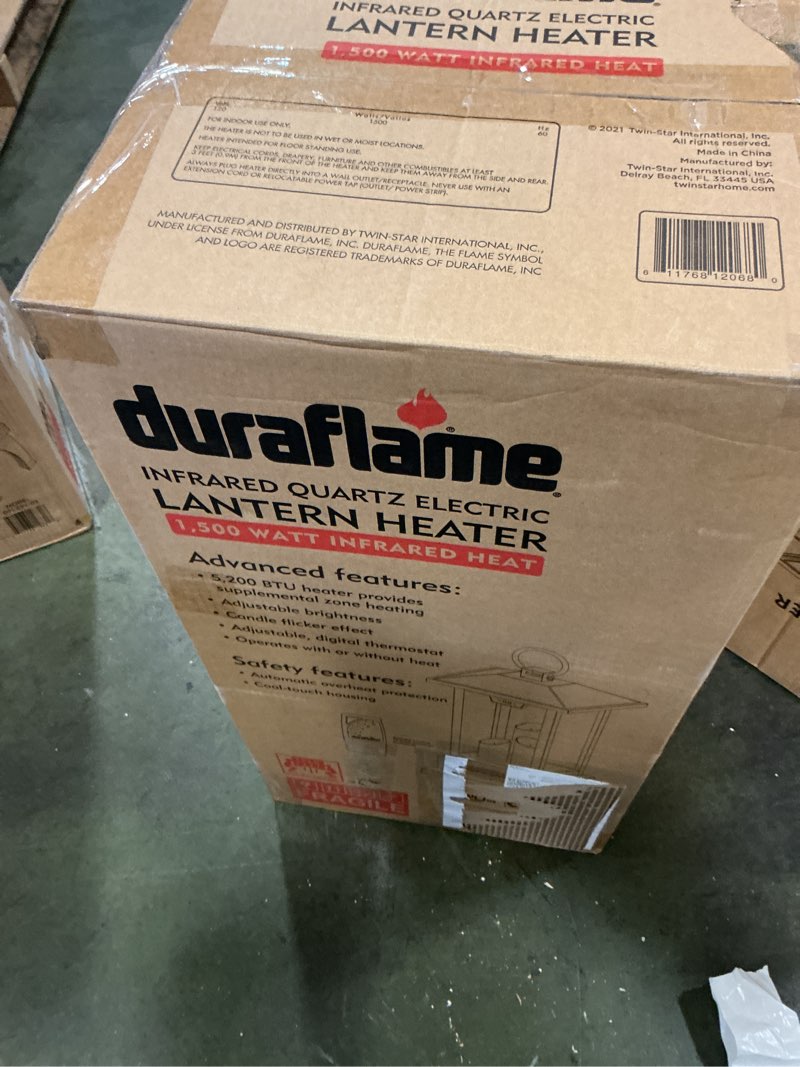 Condition photo showing New/Like New for Duraflame 28” Electric Lantern with Infrared Heat and Remote Control, Bronze Heaters, 02