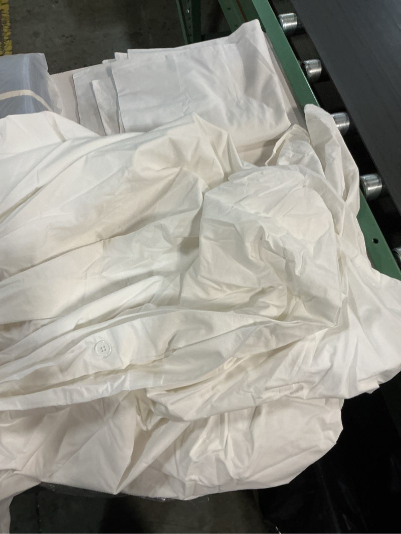 Condition photo showing New/Like New for european linen duvet cover solid: white size: full/queen