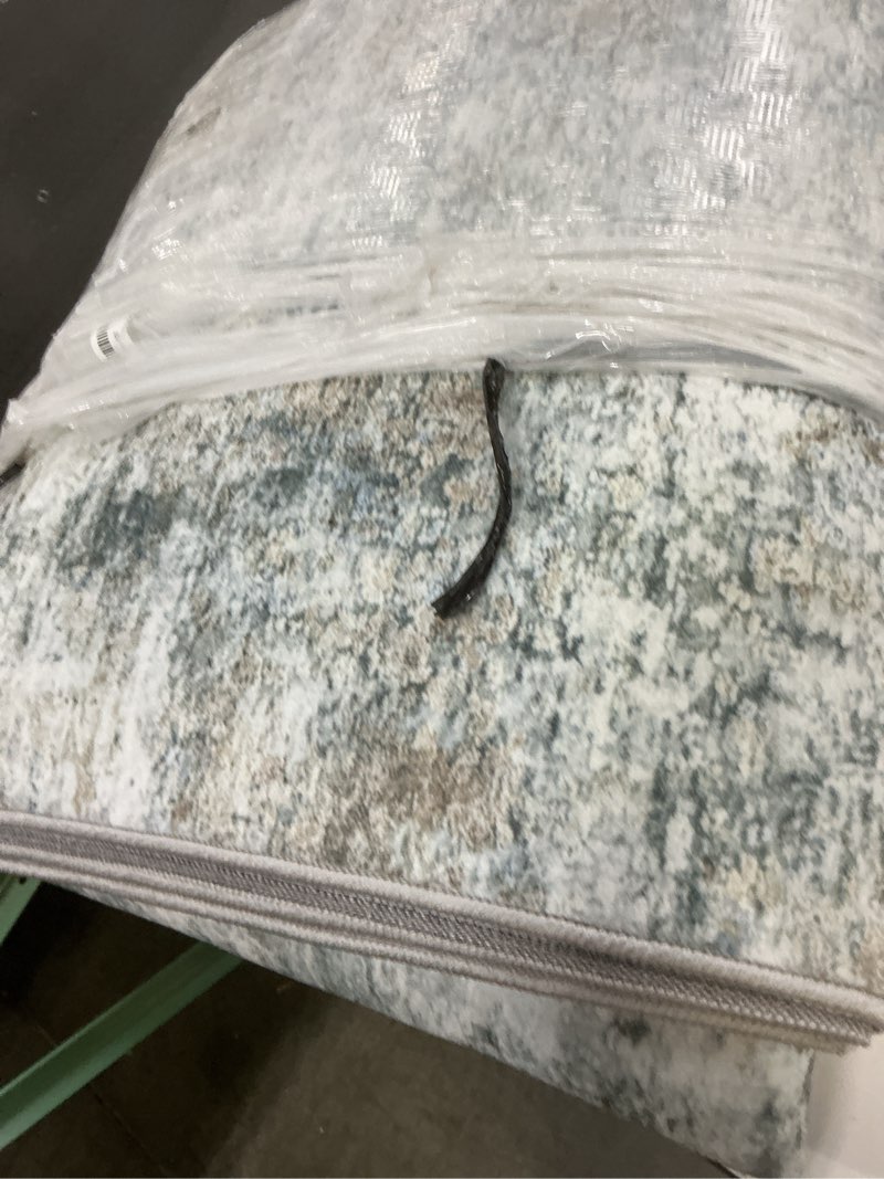 Condition photo showing Good Condition for 8x10 area rug for living room: washable abstract soft rugs non slip modern stain resistant low pile carpet for dining room bedroom nursery office (multi blue, 8'x10') multi blue 8' x 10' (rectangular)