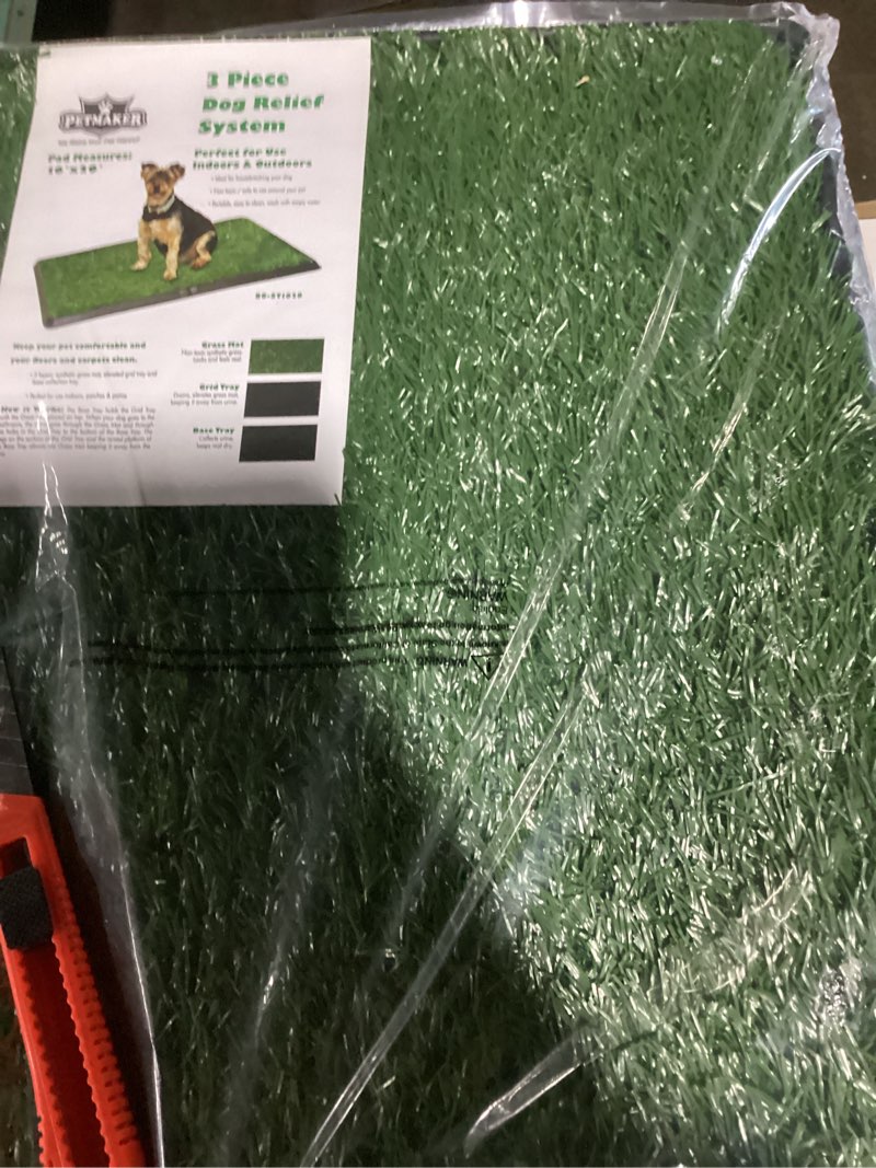 Condition photo showing Good Condition for (similar to) artificial grass puppy pee pad for dogs and small pets - 20x30 inch, reusable 3-layer turf pads for dogs with tray - indoor and outdoor fake grass potty pet supplies by petmaker