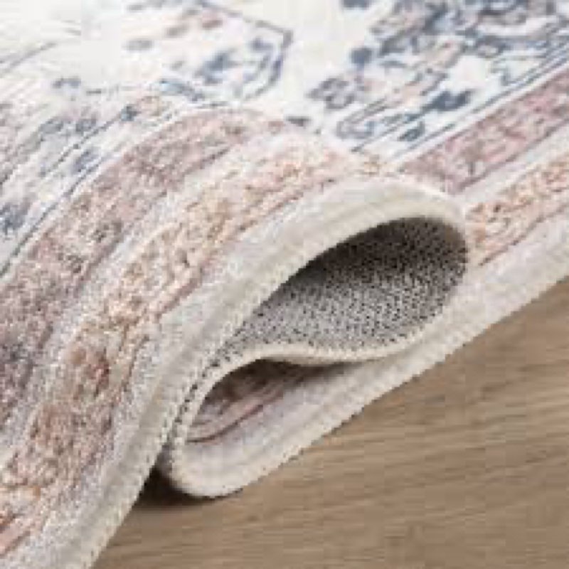 Ashler Vintage Boho Rug, 4x6, Beige/Natural/Light Coffee, Non-Slip & Machine Washable, Carpet Decor 