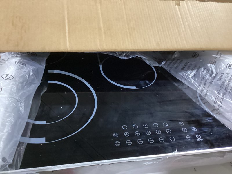 Condition photo showing New/Like New for 30 inch electric cooktop 5 burner, 8400w built-in electric stove top, 30" ceramic cooktop with expanded zone, touch control, timer, pause control, safety lock, 220-240v, hard wire, no plug