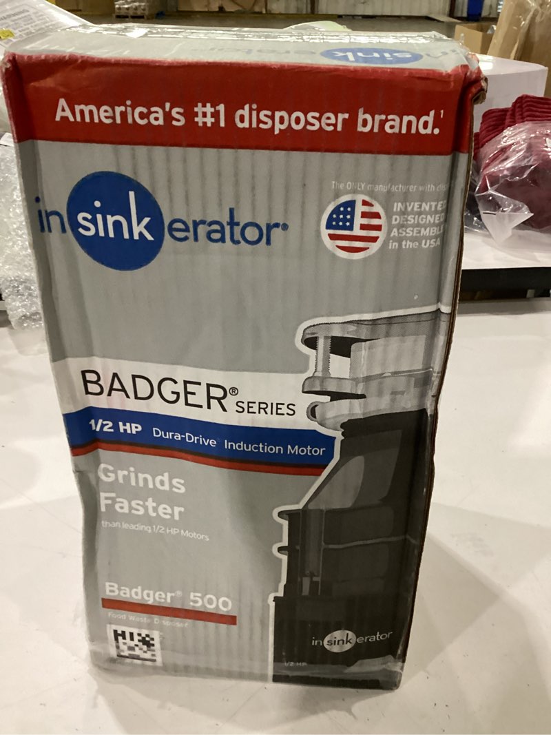 insinkerator badger 500, 1/2 hp continuous feed kitchen garbage disposal, badger series badger 500
