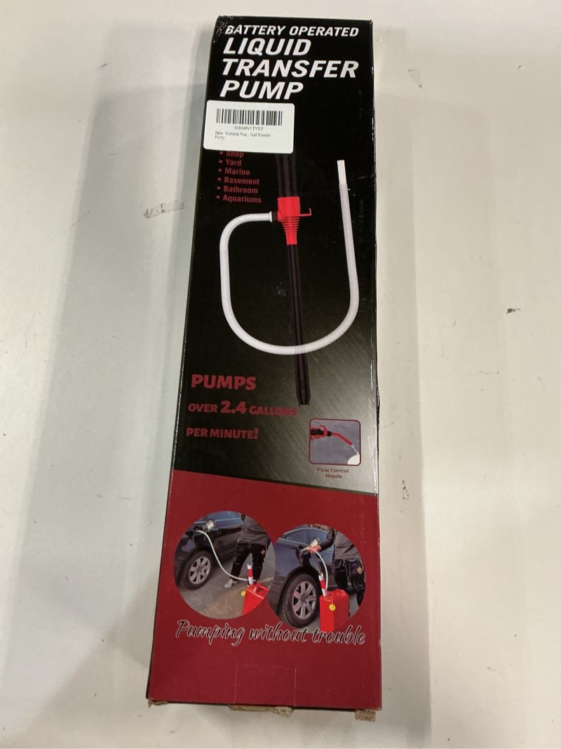 Condition photo showing New/Like New for Portable Power Battery Pump, Battery Operated Electric Siphon Pump Water Transfer Pump, Easy to Use Manual Portable 2.4GPM Pump and on-Spill Design Diesel, Water, Fuel Transfer Pump