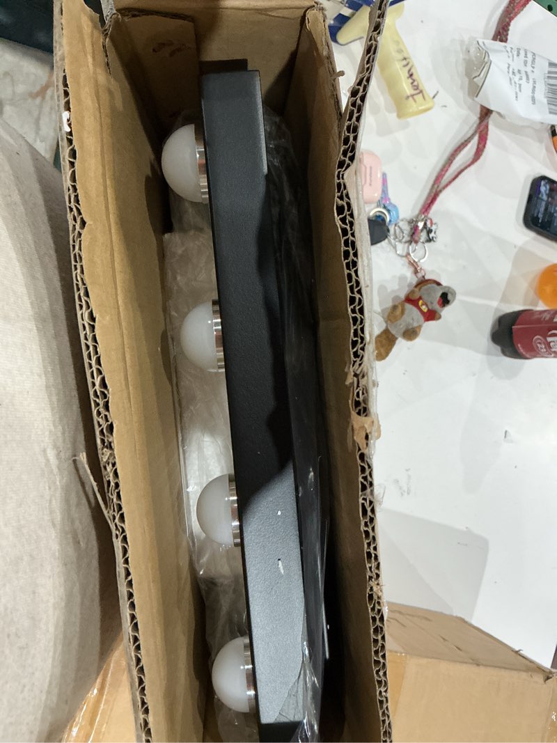 Condition photo showing New/Like New for hansong black vanity mirror makeup mirror with lights 12 dimmable led bulbs lighted makeup mirror touch screen control 10x magnification