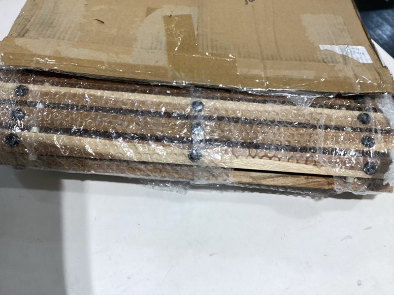 Condition photo showing Good Condition for doublefill solid teak wood string mat, 40" x 20" teak shower and bath mat for indoor and outdoor use, non slip rollable wooden platform for sauna, pool, bathtub, hot tub flooring decor and protector 40 x 20 inches