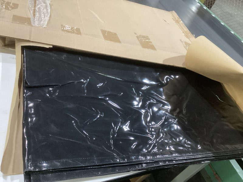 Condition photo showing As Is for heavy duty portable crowd control 8ft barricade jacket cover - angry bull barricades black