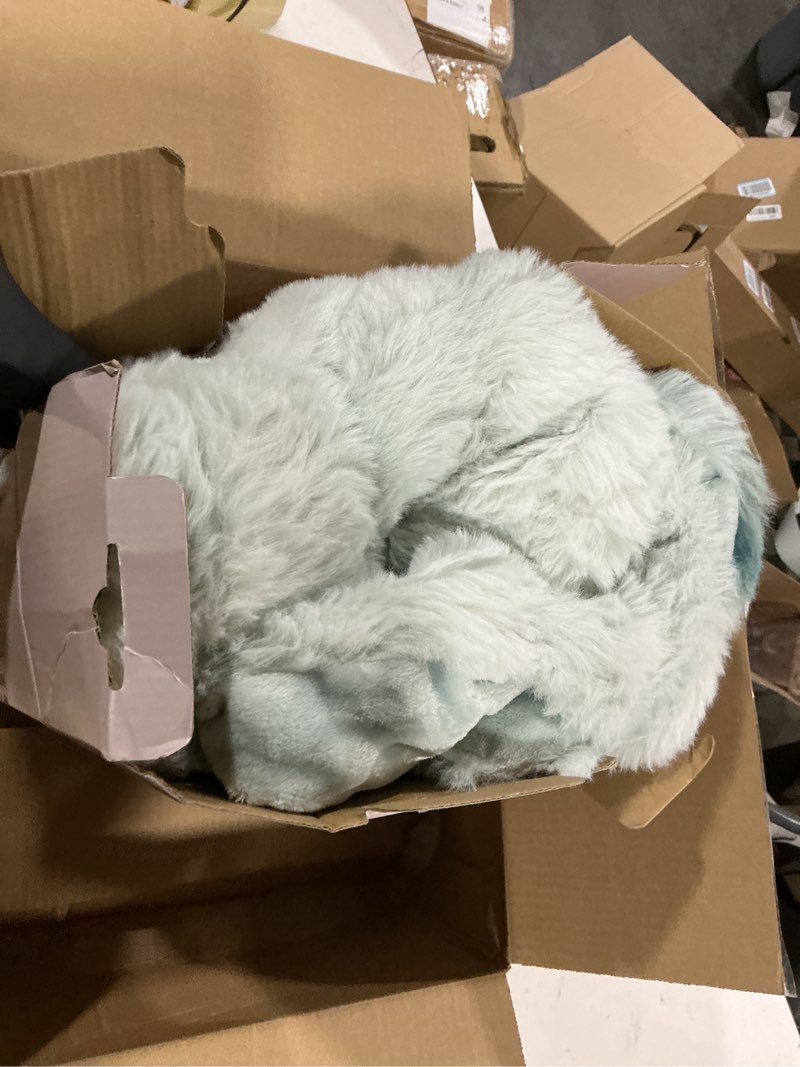 Condition photo showing Good Condition for faux fur throw blanket, 1000gsm fluffy soft bubble blanket for couch bed, cozy plush warm and thick blanket, fuzzy rabbit lola throw for living room bedroom 50''*60'' tie-dye blue blue throw