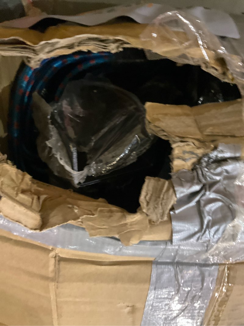 Condition photo showing As Is for Folding Chair Rack, Heavy-Duty Folding Chair Cart with Swivel Wheels, Holds 12 Tables or 84 Chairs, Up to 1000 LBS Capacity, 2 Binding Ropes, Dust Cover, 72“L x 33”W x74”H, Black 84 Chairs Capacity