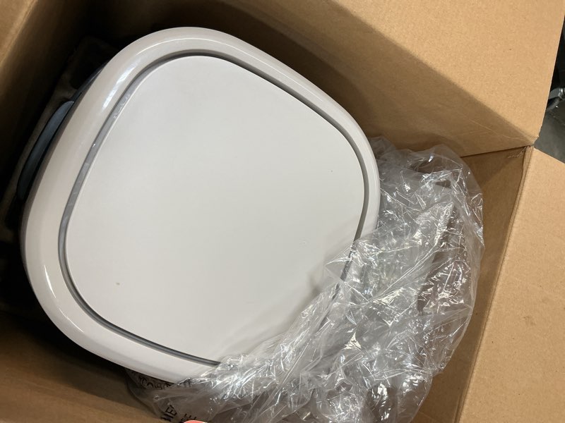 Condition photo showing As Is for beautiful 3 qt air fryer with turbocrisp technology  evergood ceramic nonstick coating  porcini taupe by drew barrymore