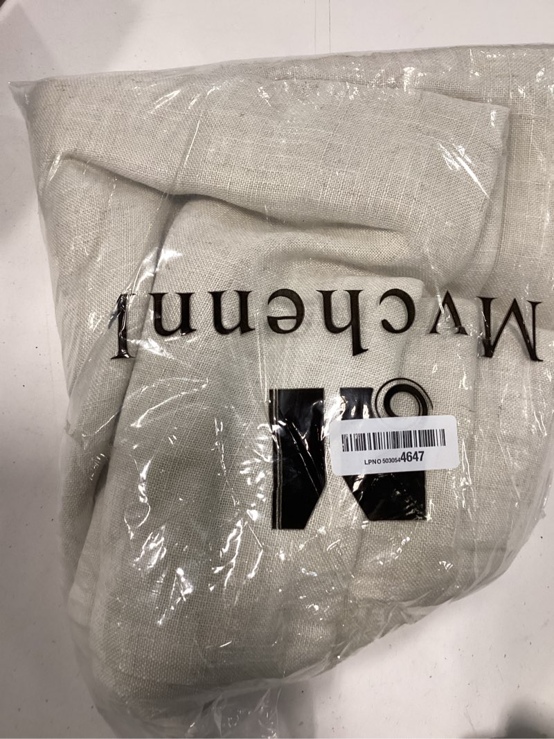 Condition photo showing Good Condition for faux linen textured curtains, 96 inch curtains 2 panel set, light filtering semi sheer drapes, elegant grommet top window treatments for living room/bedroom/dining room beige 55"w x 96"l (pack of 2)