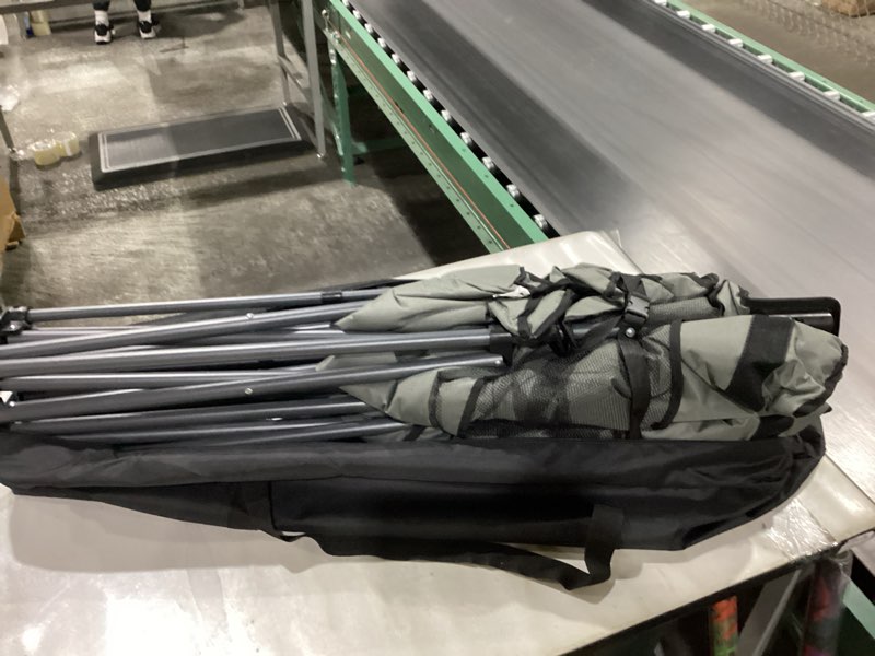 Condition photo showing New/Like New for Double High-Back Camping Loveseat with Pillows, Dual Cup Holders & Cooler Bags - Oversized 2 Person Heavy Duty Folding Chair for Adults, 800LBS Capacity, Outdoor, Picnic, Lawn (1, BlackGrey) Blackgrey 1double