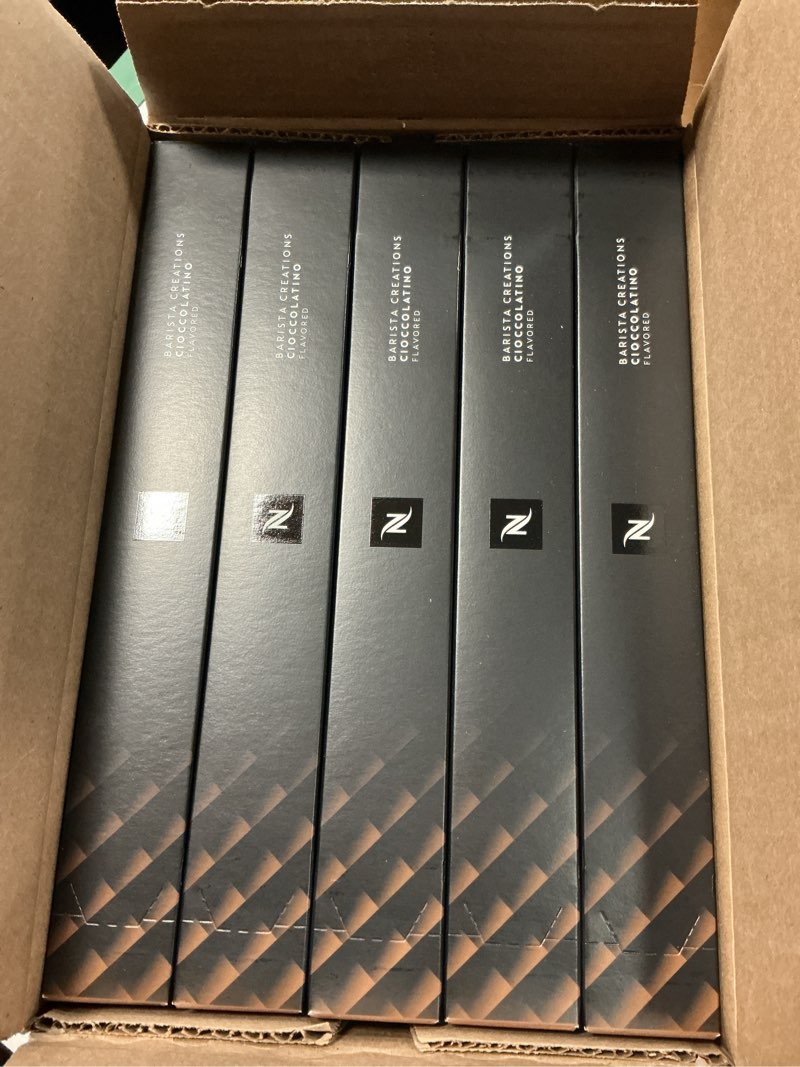 Condition photo showing New/Like New for ( best by 01/31/26 ) nespresso capsules original line, cioccolato, medium roast espresso coffee, 50 count espresso coffee pods