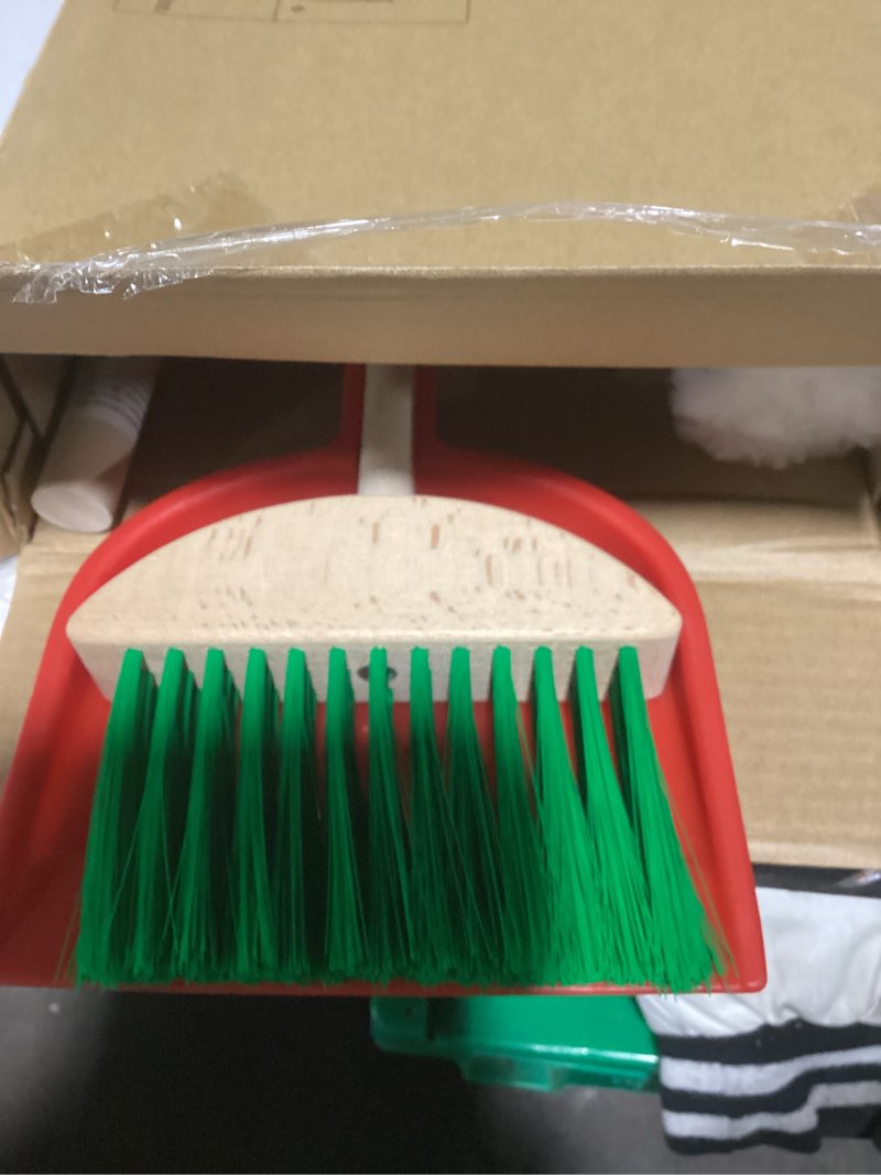 Condition photo showing New/Like New for Melissa & Doug Dust Sweep Mop 6-Piece Pretend Play Set, Toddler Toy Cleaning, Pretend Play Home Cleaning, Kids Broom and Mop Set for Ages 3+