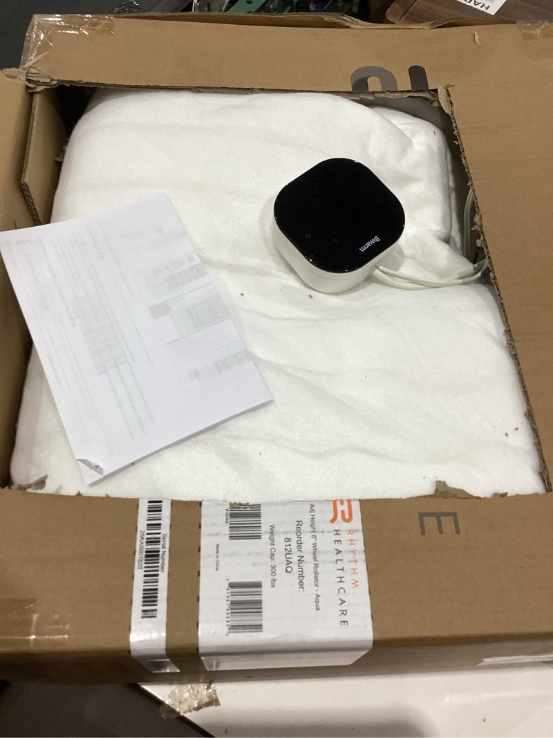 Condition photo showing As Is for bwarm wifi heated mattress pad queen size, bed warmer with 9 heat settings, 1-12 hours auto off deep pocket, machine washable, diamond quilted white queen 60" x 80"