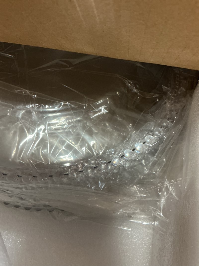 Condition photo showing New/Like New for 24 pack clear charger plates 13 inch clear plastic charger plates with beaded rim acrylic round dinner plates for home kitchen catering wedding table event party dinner tabletop decoration (clear) 24 pack clear beaded