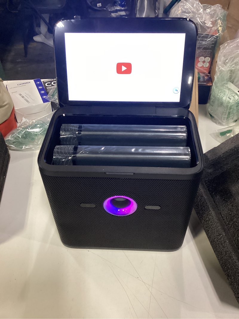 Condition photo showing New/Like New for Ikarao Karaoke Machine for Adults Kids, with Lyrics Display Screen, WiFi Connect to YouTube & Karaoke App, 2 EQ Autotune Wireless Microphones Portable Karaokes PA System for Home Family Party Camping Shell S3