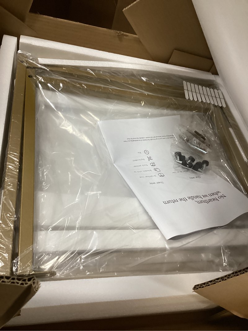 Condition photo showing New/Like New for VILAWLENCE Coffee Table Set of 2, Modern Gold Patterned Glass Side Table, Metal Frame Square End Table, Center Tables Nesting Coffee Table for Living Room,Bedroom and Small Spaces Texture Gold 19.7"