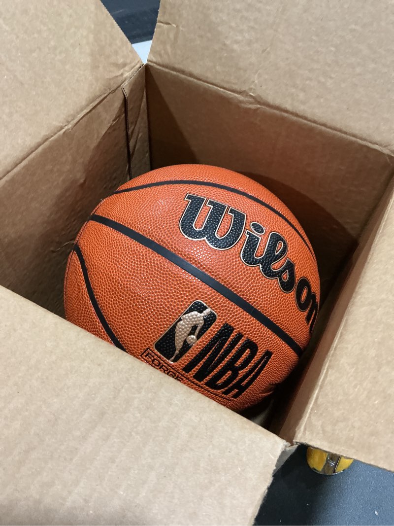 Condition photo showing New/Like New for wilson nba forge indoor/outdoor basketball - brown, size 6-28.5" forge size 6 - 28.5" brown