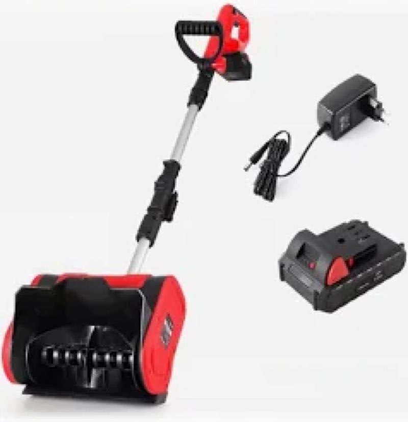 snow shovel, 20v | 12-inch cordless snow blower, electric snow shovel with 2pcs 6.0ah batteries & qu
