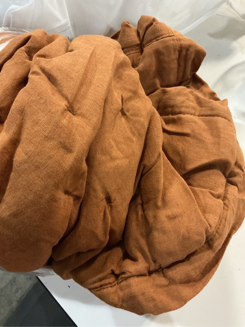 Condition photo showing As Is for european linen dream quilt set, king/cal king, terracotta