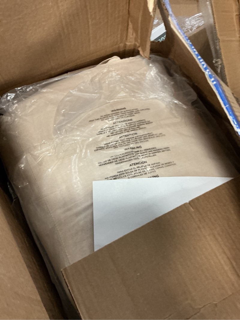 Condition photo showing As Is for bedsure cotton duvet cover set - 100% cotton waffle weave beige duvet cover oversized king size, purewoven breathable bedding set for all season, 3 pieces, 120"x98" oversized king (120" x 98") 03 - beige (no comforter)