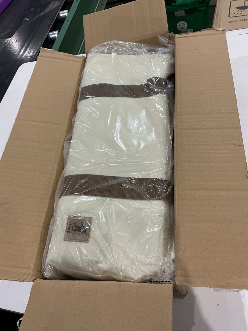 Condition photo showing Good Condition for yellow mountain imports american mahjong set, "ivory stripes” - 166 tiles with beige soft case, wooden racks with pushers, scoring coins, dice, & wind indicator
