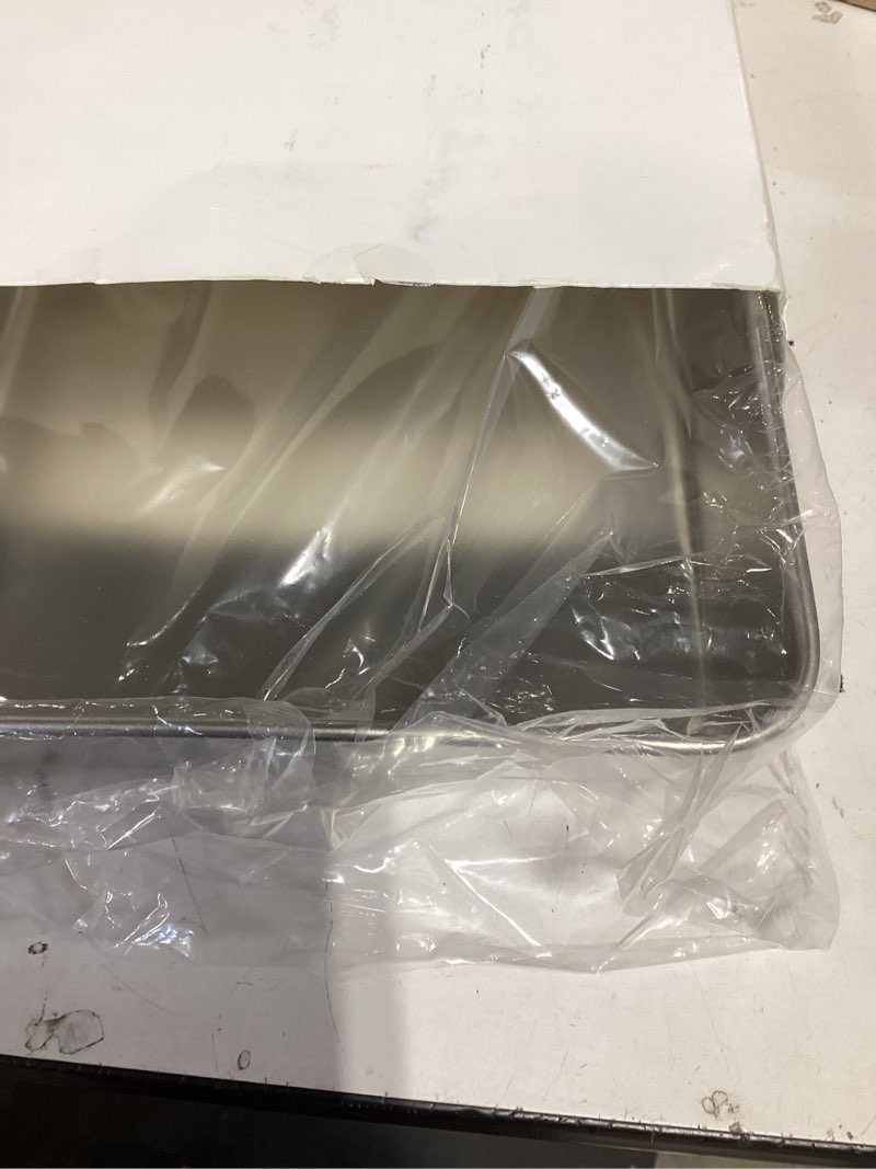 Condition photo showing Good Condition for 8 x 8-inch baking pan, 304 stainless steel square cake pan, commercial grade bakeware for cakes brownies casseroles, thicker rectangle sheet cake pans, non-toxic & heavy duty &dishwasher safe 8" x 8"?1pan?