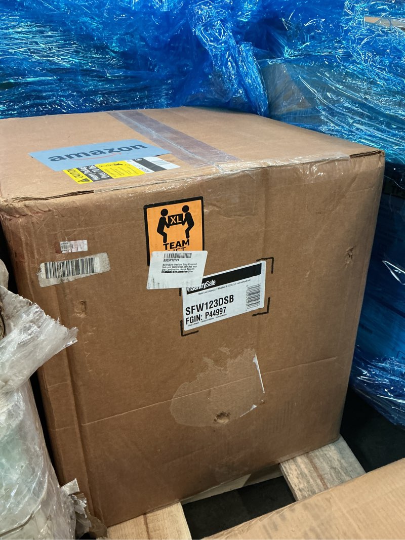 Condition photo showing New/Like New for sentrysafe sfw123dsb fireproof safe and waterproof safe with dial combination 1.23 cubic feet gray