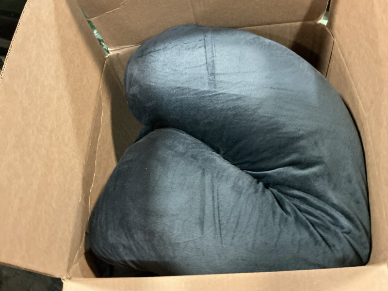 Condition photo showing As Is for allopera pregnancy pillow, full body 57 inch maternity pillow with removable washable cover - sleep support for legs, back, neck, shoulder, hips, belly for pregnent women, black grey velvet cover black-grey velvet