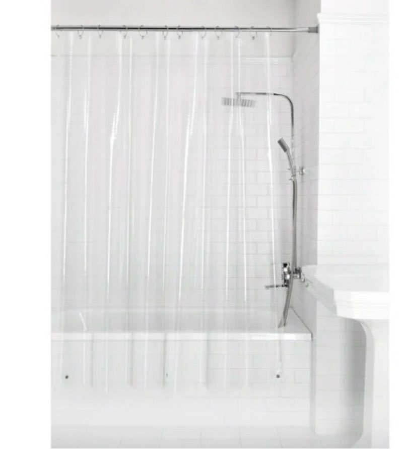 MAINSTAYS CLEAR SHOWER LINER MEDIUM WEIGHT 70 IN x 71 IN