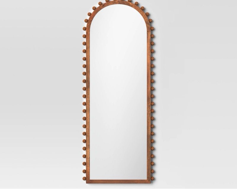 25"x65" carved beaded floor mirror - threshold™