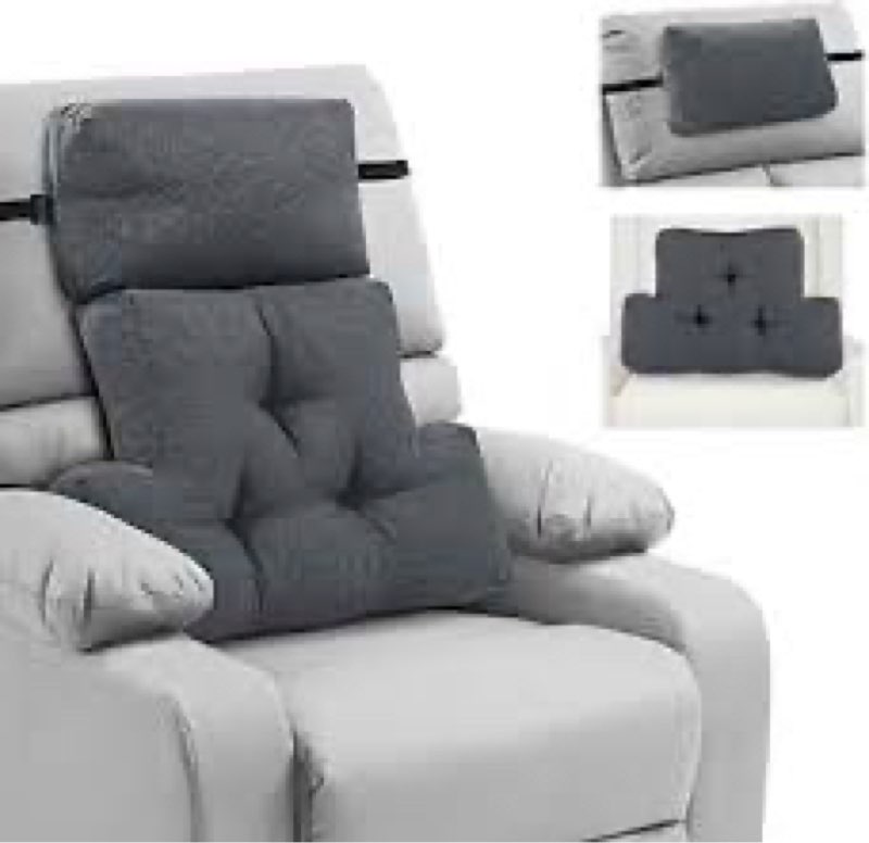 ROYALAY 2 Pcs Neck Pillow Lumbar Support for Recliner, Back Pillow for Chair with Adjustable Headres