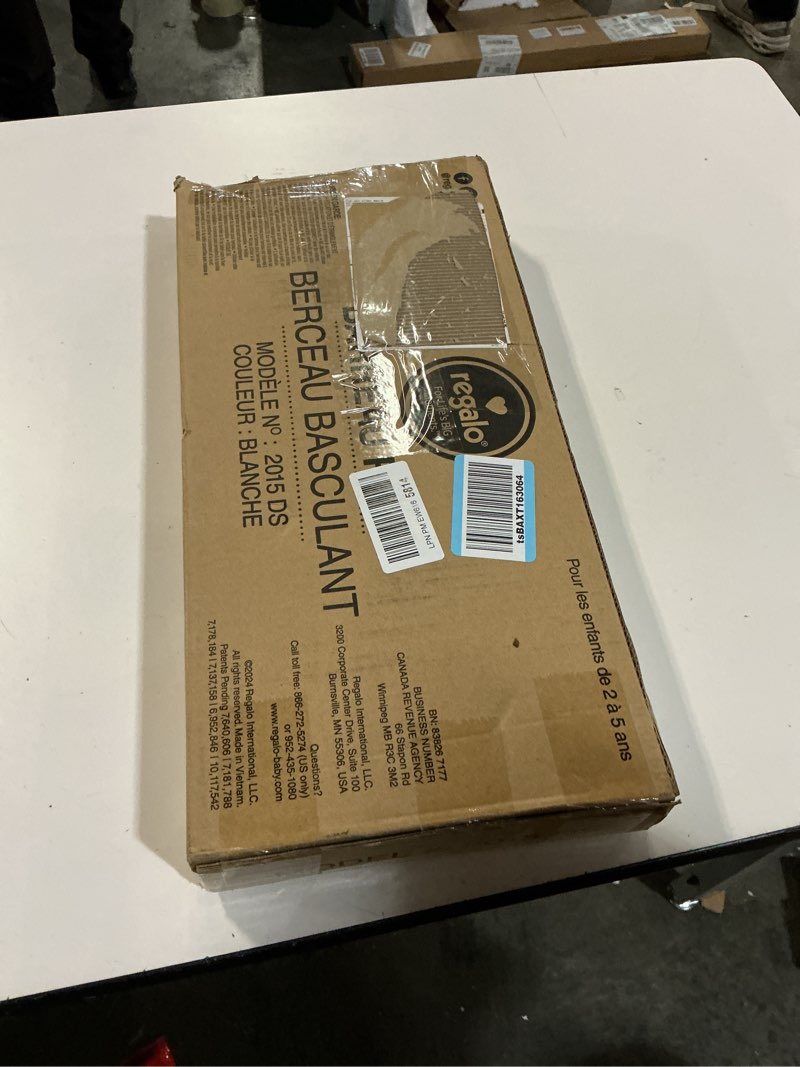 Condition photo showing As Is for Regalo Swing Down Crib Rail, with Reinforced Anchor Safety System