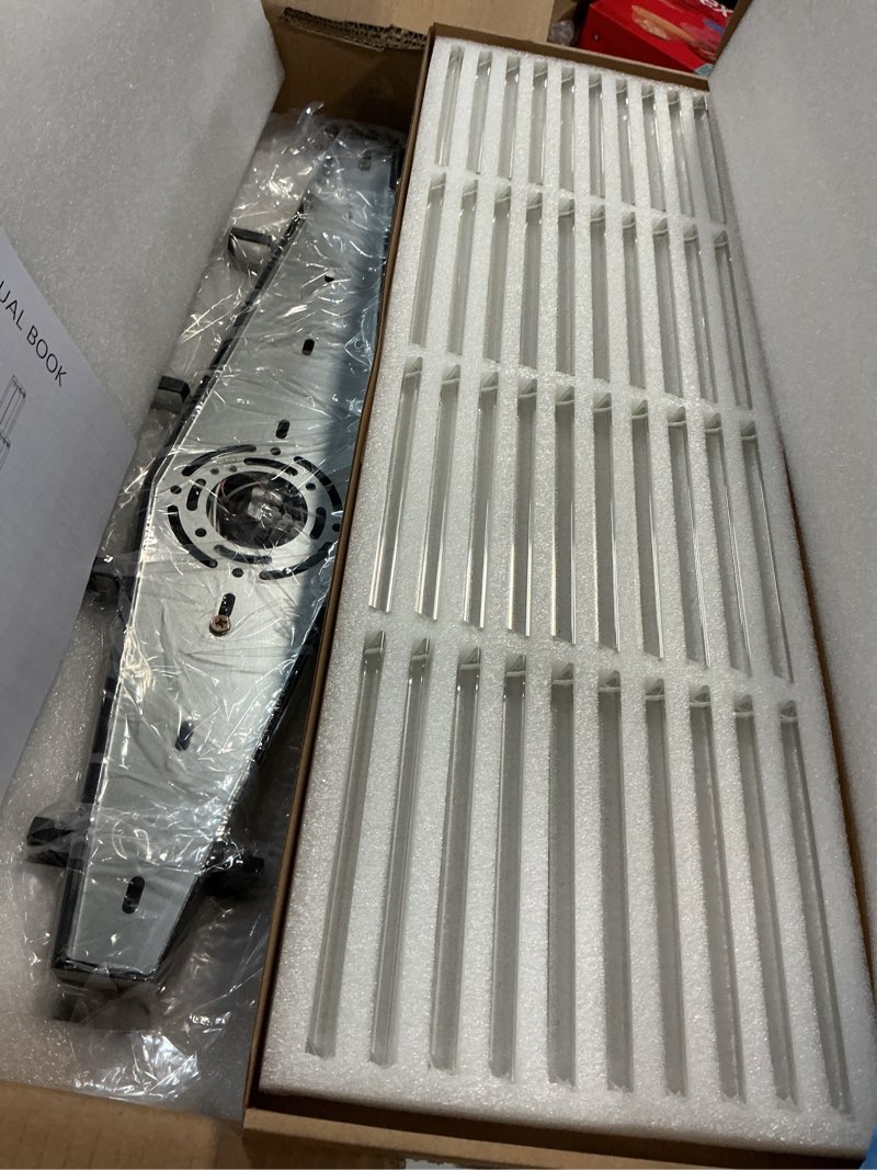 Condition photo showing Good Condition for 29.5 inch Modern Wall Sconce Crystal Vanity Wall Sconce Lighting 5-Light Black Wall Light Fixtures for Bedroom Living Room Bathroom Hallway Wall-Black