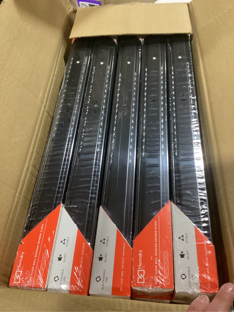 Condition photo showing Good Condition for (similar to ) probrico 8 pairs 22 inch rear/side mount drawer slides with rear mounting brackets, heavy duty ball bearing soft close drawer glides, 3 folds full extension dresser drawer runners 22 inch 10