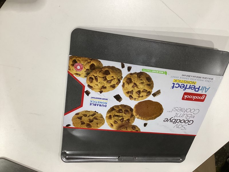 Condition photo showing New/Like New for GoodCook AirPerfect Non-Stick Air Insulated 16” x 14” Cookie Sheet - Carbon Steel Cooking Pans, No Burn Insulation Bakeware, Cookie Sheets for Baking, Oven Pan Set