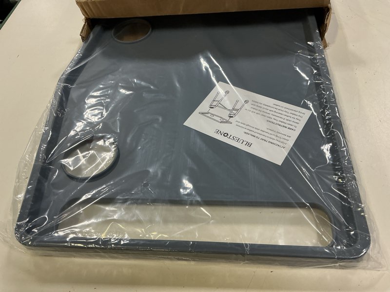 Condition photo showing New/Like New for bluestone walker tray- upright with holders-universal table fits most standard folding walkers-home mobility medical equipment accessories, 1 count (pack of 1)