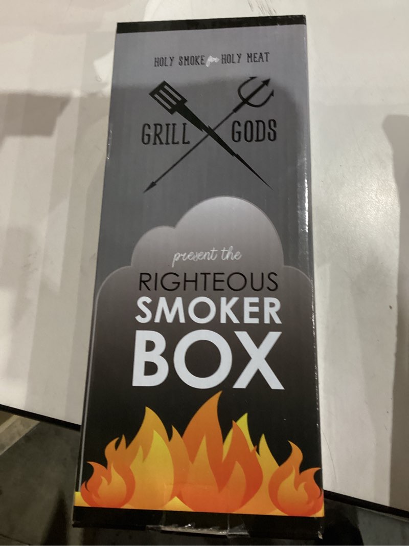 Condition photo showing New/Like New for BBQ Smoker Box - Grilling Accessory for Gas Grill and Charcoal Grill made of Stainless Steel with Reinforced Hinged Lid - Handles WoodChips and Pellets to add Barbecue Smoke Flavor